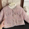 Winter Mädchen Tweed Elegantes Outfit Baby Baumwollrock Anzug 240229