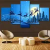 Simple Canvas Painting Print Home Decor Wall Art 5 Pcs Christmas Modular Hang Picture Poster Snow Drop No Frame203j