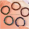 Beaded 8Mm Natural Stone Handmade Strands Charm Bracelets 5Pcs Set Party Club Yoga Sports Jewelry For Men Women Drop Delivery Dhwl6