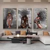 Gemälde abstrakte afrikanische Mädchen Leinwand Poster und Drucke Musik Symbol schwarze Frau Kunst Malerei Wand Bilder für Home Decor286F