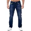 Herren-Jeans, klassisch, lässig, sportlich, hochwertige Mode, Kleidung, einfarbig, gerades Bein, schmale Passform, Straße, Taschendekoration