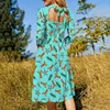 Casual Dresses Funny Lobsters Dress Female Sea Star Print Korean Fashion Trendy With Bow Summer Oversize Vestido