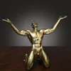 12 5 tum Art Deco Bronze Sculpture Creative Abstract Figure Staty Dekorativ295R