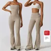 Yoga Set Yoga Jumpsuits Womens Tracksuit Workout Rompers Sportswear Gym Set Workout Clothes for Women Flared Pants240311