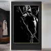 Peintures Noir et Blanc Nu Couple Toile Peinture Sexy Corps Femmes Homme Mur Art Affiche Imprimer Image Pour Chambre Décor À La Maison Cuadro227g