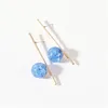 Stud Earrings Korean Temperament Simple Long Stick Broken Beads Earring Gift For Women Girl Fashion Jewelry Brinco Wholesale