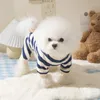 Vêtements pour chiens Vêtements pour animaux de compagnie Kawaii Vêtements rayés Combinaison Printemps Bébé Barboteuses Épaissir Doublure Garçons Filles Combinaisons Tenue Ours