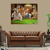 Hundar som spelar Pool Billiards Oil Målning HD Canvas Prints Home Decoration vardagsrum sovrum väggbilder konst målning ingen ram265h