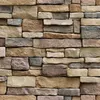 Bakgrunder 3D dekorativa väggdekaler Brick Stone Rustic Self-Hehesive Sticker Home Decor Wallpaper Roll For Bedroom Kitchen215L