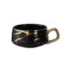 Nordic Marble Textured Ceramic Coffee Cup Creative Office Home Mug with Lid Couple Afternoon Tea Set Holiday Gift 240301