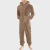 Neue Flanell Onesie Frauen Männer Zipper Hoodie Hause Kleidung Pyjamas Set Solide Cosplay Kostüme Overall Winter Warm Anzug