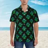 Camisas casuais masculinas trevo trevo praia camisa bonito folha verde verão homem blusas vintage mangas curtas harajuku personalizado diy topos