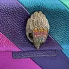 Kurt G Bag Luxury London Rainbow Spalla Mini Taglia 20cm Borse a tracolla in pelle di mucca Borsa a tracolla piccola con patta 240228