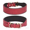 Collares para perros QX2E Collar de cuero para perros de razas grandes, suave, ajustable, ancho