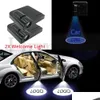 Lumières décoratives Nouveau 2 pièces sans fil LED porte de voiture lumière bienvenue projecteur laser Logo ombre fantôme pour Mazda Renat Peugeot Seat Skoda Vo Ot5Ek