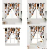 Zasłony zasłony retro nordycki geometryczny abstrakcyjny pomarańczowy trójkąt do kawiarni kuchnia krótkie drzwi do salonu zasłony okna upuszcza dostawa h othbn