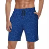 Pantaloncini da uomo Estate Palestra Uomo Blu Seigaiha Stampa Running Onde giapponesi Design Beach Y2K Divertente Costume da bagno ad asciugatura rapida Taglie forti