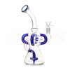 Bongs de vidrio Cachimbas Bong Reciclador de 9,4 pulgadas Bong Dab Rig Tubería de agua de vidrio Plataforma petrolera Bubbler con tazón de 14 mm