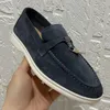 Män kvinnor lp skor mjuk mocka läder loafers lorop lägenheter glid på casual klänning båtskor lyx designer skor kontor sommar fritid