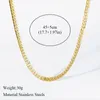 Necklace Earrings Set EILIECK 316L Stainless Steel Gold Color Flat Wide Chain Bracelet For Women Girl Fashion Non-fading Jewelry Gift