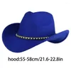 Berets Cowboy Hat Wide Brimmed Western na obiad na zewnątrz swobodne zużycie