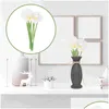 Decorative Flowers Wreaths Elegant Lifelike Real Touch Artificial Pu Calla Lily Flower Bouquets Bridal Green Drop Delivery Home Garden Otjec