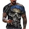 Erkek Tişörtler Vintage Kafatası T-Shirt Erkekler için 3D Baskılı Kafatası Erkek Tişörtleri Büyük Boy Kısa Kollu Üstler Tee Filk Erkek Ölüm Giyim Camiseta