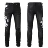 Nya denim mäns lyxdesigner denim jeans långa byxor med hål cyklande herrkläder