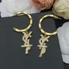 Brand Designer Earrings 18K Gold Plated High Quality Luxury Hoop Earrings Stud letter hook Luxury Circle Dangle for Women Fashion Designer Earrings Jewelry