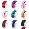 Beanie / Skull Caps Color sólido Soft Satin Night Hat Beanie para mujeres Lady Girl Elástico Sueño Cuidado del cabello Accesorios de moda Drop Deliver Dhaml