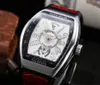 Wristwatches FRANCK MULLER Luxury Men Watch Quartz Leather Man Watches Waterproof Tonneau For Chronograph Sport Wristwatch