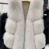 Fashion Haining New 2023 True Fox Hair Vest Slim Short Fur Coat With Luxury And Western Style Women's Wear 5211