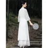 Abbigliamento etnico 2024 Tradizionale Vietnam Chiffon Ao Dai Cinese Set Qipao Per Le Donne Fariry Cheongsam Stile del Vestito Costume Aodai