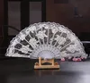 Vintage 10 Colors Available Hands Fans Plastic Fan Bone Bamboo Hand Rose Lace Wedding Fans Arts and Crafts Wedding Favors Gift Che7675620