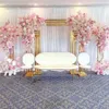 3 pièces décorations de mariage gâteau désert Table brillant or cadre en métal accessoires support de fleurs fête de mariage centre commercial fenêtre bienvenue porte mur B218I