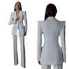 Of Suits The Bride Slim Elegant Mother 2023 Fit White Wedding Gowns Prom Party Blazer Women Pants Jacket Outfit One Button Modern Groom GG