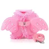 Cute Pet Harness Leashes Angel Wing Princess Puppy Pearl Adjustable Leads For Small Medium Large Dogs288u