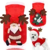 Vêtements de chien Vêtements de Noël pour animaux de compagnie Chiot Noël Santa Costume de renne Hiver Chaud Sweats à capuche Pull Manteau pour petits chiens Cats259b