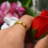 Cluster Ringen 1PCS Real 24K Geel Gouden Ring 3D Vrouwen Mannen Polish Oppervlak Internationale Certificering Smarked 999 Staart