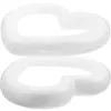 Decorative Flowers 2pcs Craft Wreath Polystyrene Heart Rings For DIY Wedding Christmas Party Floral Arranging Supplies Ornament White