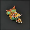 Pins Brooches Idealway 2 Style Fashion Retro Gold Plated Owl Pearl Shell Match All Drop Delivery Jewelry Dhgarden Dhqjg