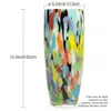 Glass Vase Multicolor Confetti Hand Blown MuranoStyle Art for Flower and Decor Home Decoration Vases Decorations Room 240306