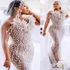 2024 Arabic Aso Ebi Plus Size Illusion Mermaid Luxurious Wedding Dress Crystals Sequined Lace Bridal Gowns Dresses ZJ202