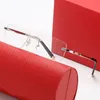 Hot fashion designer sunglasses women mens classics eyeglasses luxury rimless glasses metal rectangle buffalo horn High Quality fashion lady clear eyeglasses