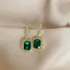 Dangle Earrings Light Luxury Unique Elegant Green Drop Stud Ladies Fashion Jewelry High Sense Exquisite Simple Lovely