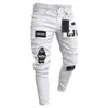 Jeans pour hommes Hommes Ripped Skinny Bleu Slim Fit Trou Crayon Pantalon Casual Hip Hop Pantalon Streetwear 2024 Haute Qualité Denim Homme Vêtements