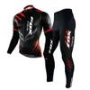 Fox Cycling Team Été Hommes Manches Longues Vêtements De Vélo Costume Complet Bleu VTT Pantalon Vélo Jersey Ensemble Tenue Velo Cyclisme Homme