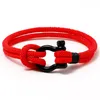 Braided Stainless Steel Bracelet Horseshoe Buckle Stainless Steel Couple Red Rope Bracelets bangle cuff Wristband fashion jewelry