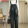 2024 Denim pantalon printemps ample taille haute Streetwear salopette droite personnalité lavé sac combinaison 240227