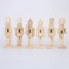 6 pçs de madeira quebra-nozes boneca decoração diy pintura em branco brinquedo de madeira sem pintura boneca para crianças diy soldado estatuetas ornamentos de mesa c02059